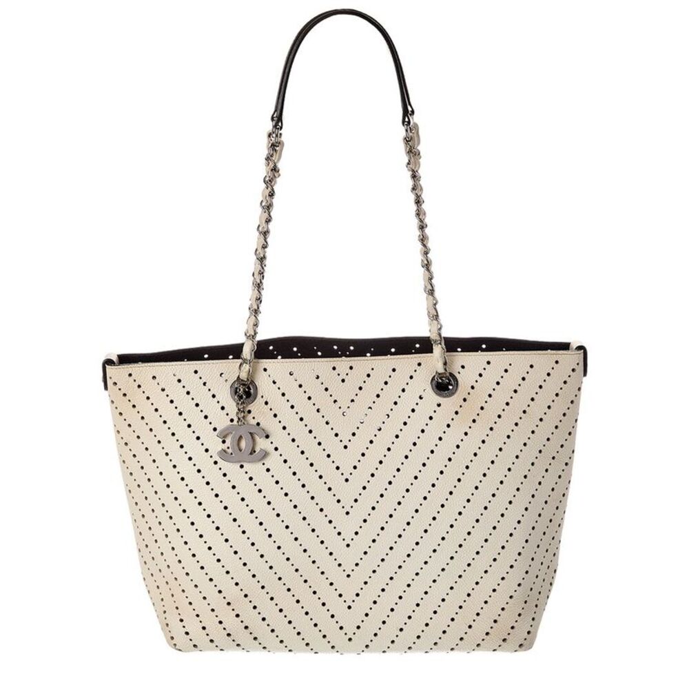 Chanel Neutral Leather Coco Mark Tote (Authentic Pre-Loved)